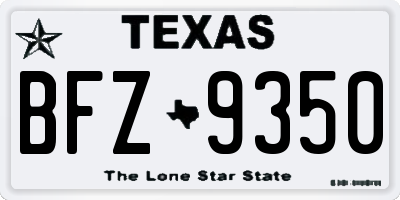 TX license plate BFZ9350