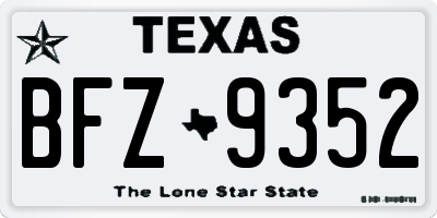 TX license plate BFZ9352