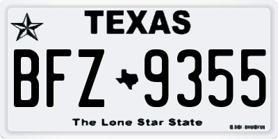 TX license plate BFZ9355