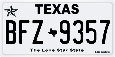 TX license plate BFZ9357