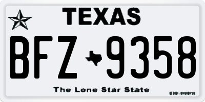 TX license plate BFZ9358