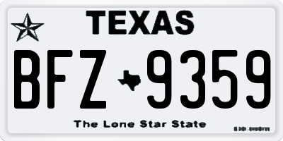 TX license plate BFZ9359