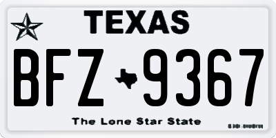TX license plate BFZ9367