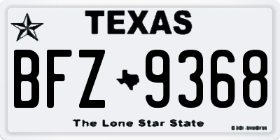 TX license plate BFZ9368