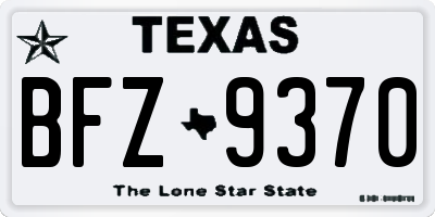 TX license plate BFZ9370