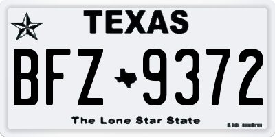 TX license plate BFZ9372