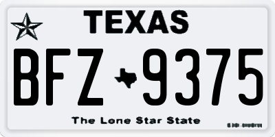 TX license plate BFZ9375