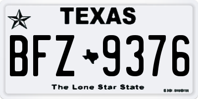 TX license plate BFZ9376