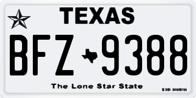 TX license plate BFZ9388