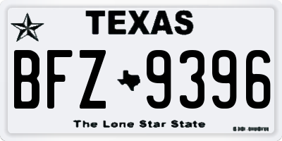 TX license plate BFZ9396