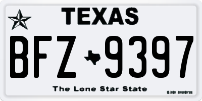 TX license plate BFZ9397