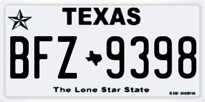 TX license plate BFZ9398