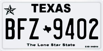 TX license plate BFZ9402