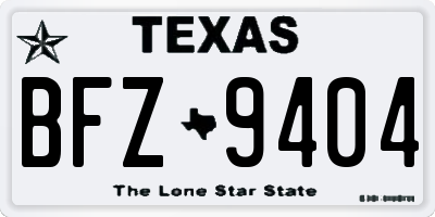 TX license plate BFZ9404