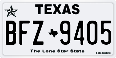 TX license plate BFZ9405