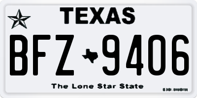 TX license plate BFZ9406