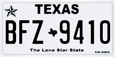 TX license plate BFZ9410