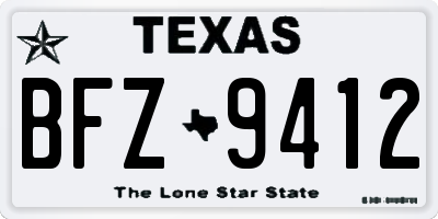 TX license plate BFZ9412