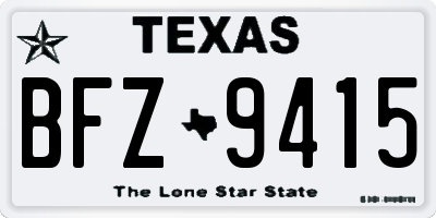 TX license plate BFZ9415