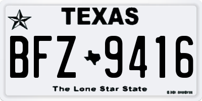 TX license plate BFZ9416