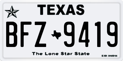 TX license plate BFZ9419
