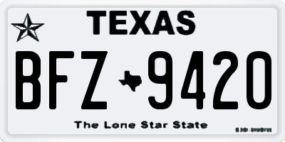 TX license plate BFZ9420