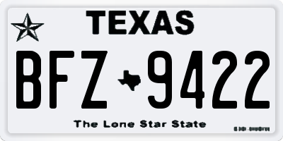 TX license plate BFZ9422