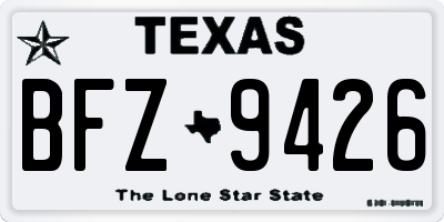 TX license plate BFZ9426