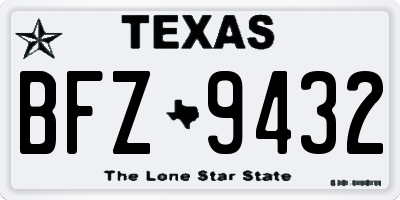 TX license plate BFZ9432