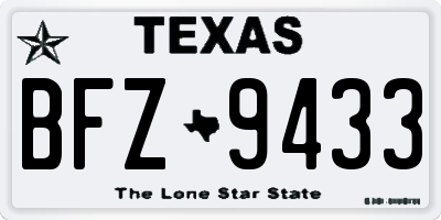 TX license plate BFZ9433
