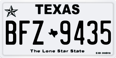 TX license plate BFZ9435