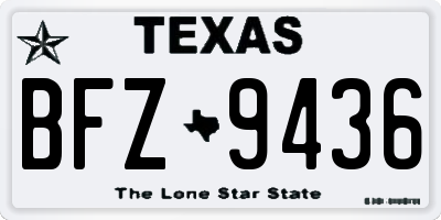 TX license plate BFZ9436