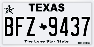 TX license plate BFZ9437