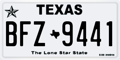 TX license plate BFZ9441