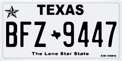 TX license plate BFZ9447