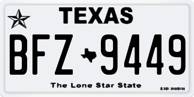 TX license plate BFZ9449