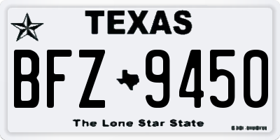 TX license plate BFZ9450
