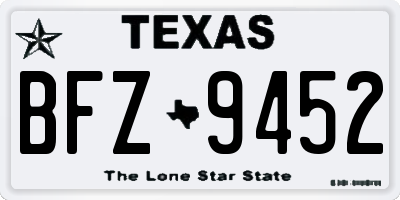 TX license plate BFZ9452