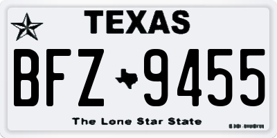 TX license plate BFZ9455