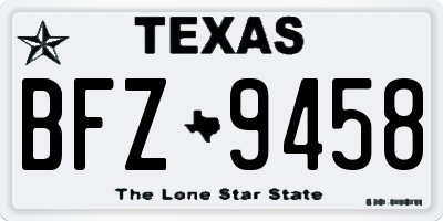 TX license plate BFZ9458