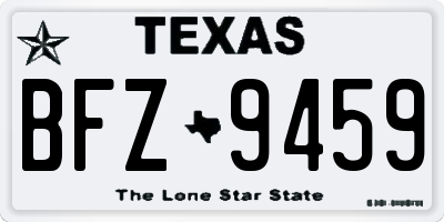 TX license plate BFZ9459