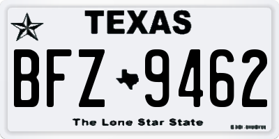 TX license plate BFZ9462