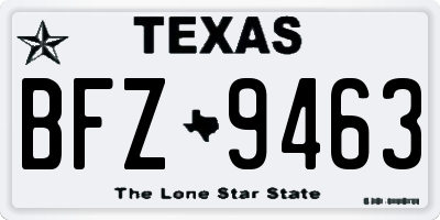 TX license plate BFZ9463