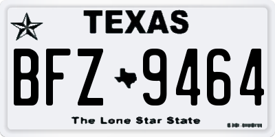 TX license plate BFZ9464