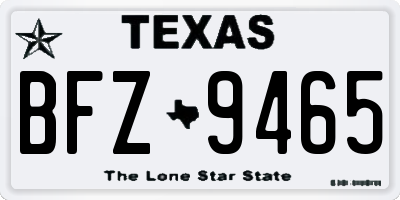 TX license plate BFZ9465