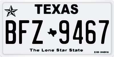 TX license plate BFZ9467