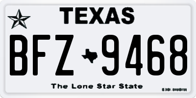 TX license plate BFZ9468