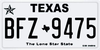 TX license plate BFZ9475