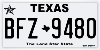 TX license plate BFZ9480