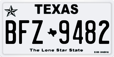 TX license plate BFZ9482